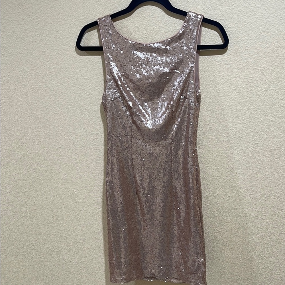Sequin Sleeveless Dress - RoseGold